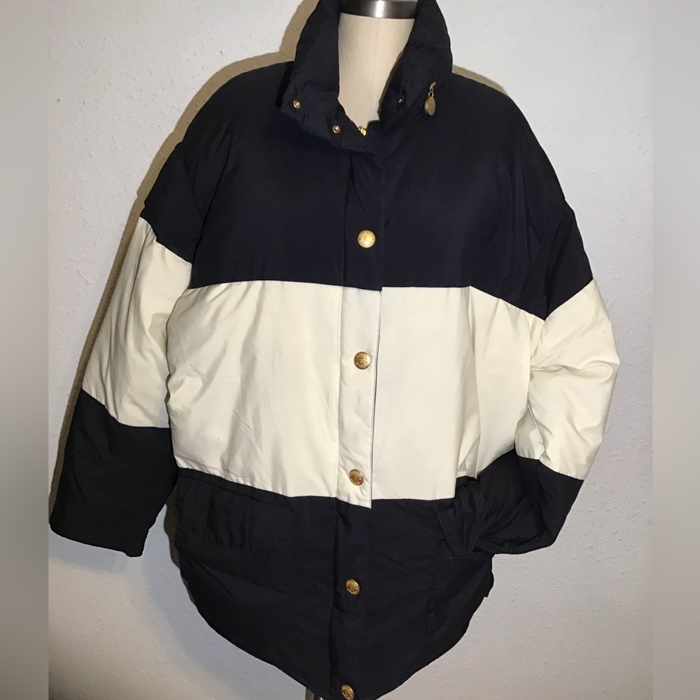 Escada sport blue/white womens puffy jacket size large